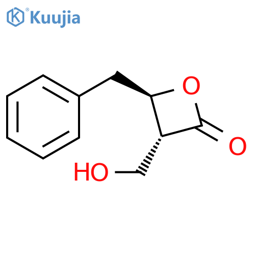 2-Oxetanone, 3-(hydroxymethyl)-4-(phenylmethyl)-, trans- structure
