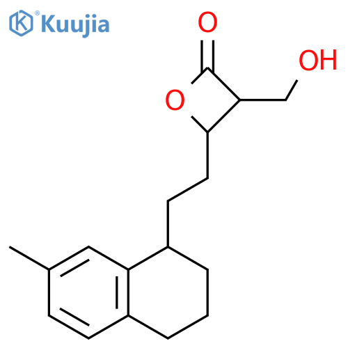 2-Oxetanone,3-(hydroxymethyl)-4-[2-(1,2,3,4-tetrahydro-7-methyl-1-naphthalenyl)ethyl]- structure