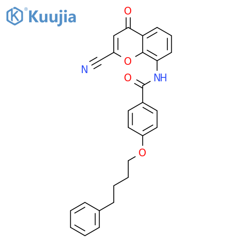 N-(2-Cyano-4-oxo-4H-1-benzopyran-8-yl)-4-(4-phenylbutoxy)benzamide structure