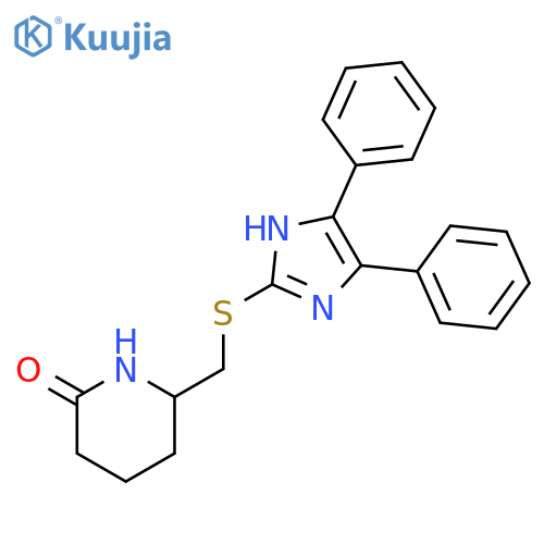 2-Piperidinone, 6-[[(4,5-diphenyl-1H-imidazol-2-yl)thio]methyl]-, (±)- structure