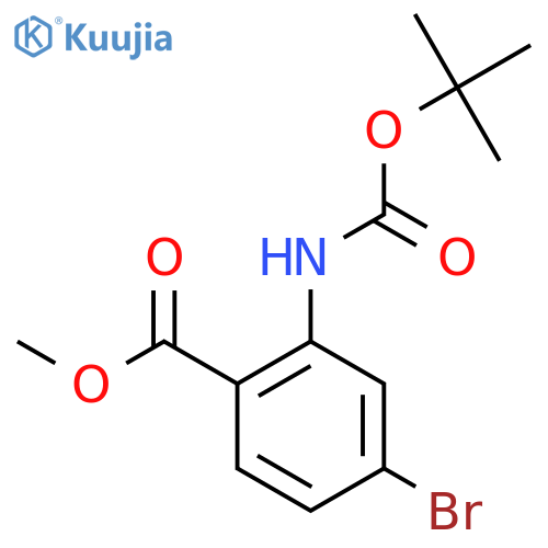 methyl 4-bromo-2-{(tert-butoxy)carbonylamino}benzoate structure