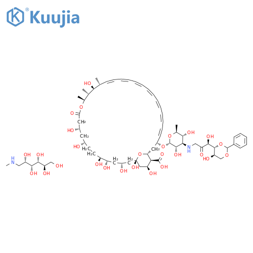 D-Glucitol, 1-deoxy-1-(methylamino)-, compd. with N-(1-deoxy-4,6-O-(phenylmethylene)-D-fructos-1-yl)amphotericin B (1:1) structure