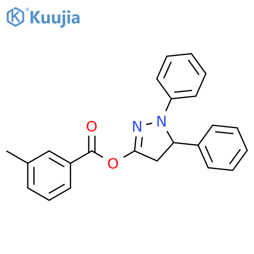 Benzoic acid, 3-methyl-, 4,5-dihydro-1,5-diphenyl-1H-pyrazol-3-yl ester structure