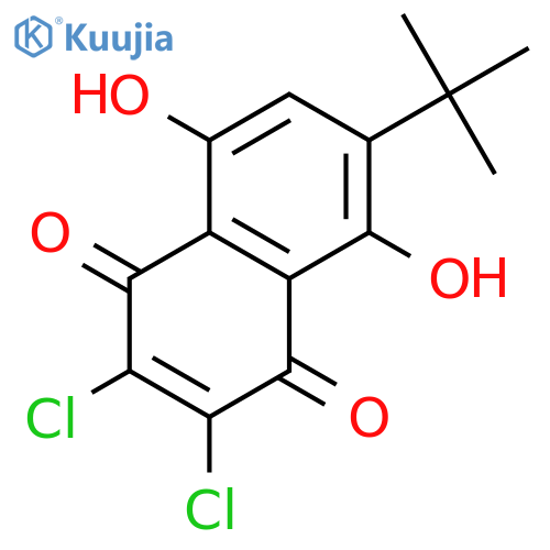 1,4-Naphthalenedione, 2,3-dichloro-6-(1,1-dimethylethyl)-5,8-dihydroxy- structure