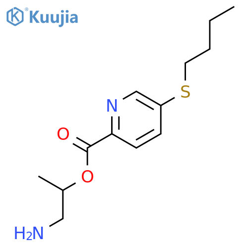 2-Pyridinecarboxylic acid, 5-(butylthio)-, 2-amino-1-methylethyl ester structure