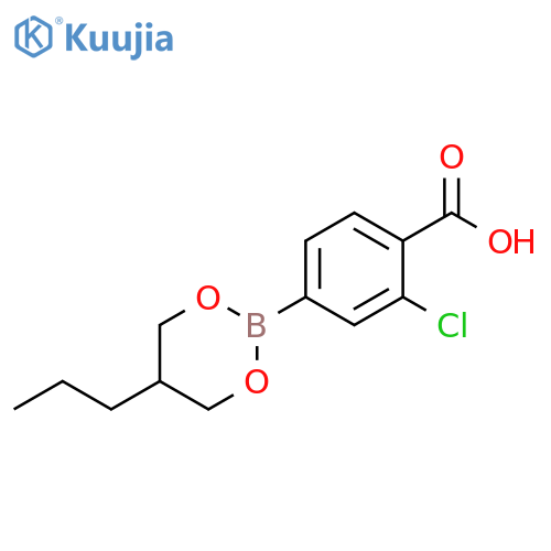 Benzoic acid, 2-chloro-4-(5-propyl-1,3,2-dioxaborinan-2-yl)- structure