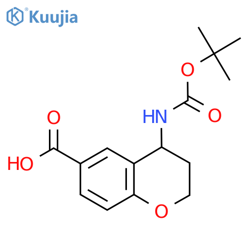 4-{(tert-butoxy)carbonylamino}-3,4-dihydro-2H-1-benzopyran-6-carboxylic acid structure