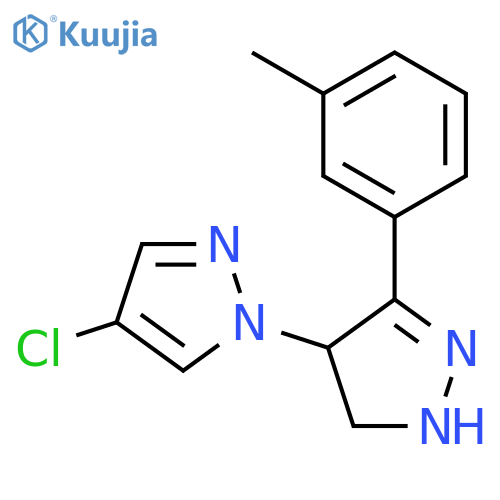 1,4'-Bi-1H-pyrazole, 4-chloro-4',5'-dihydro-3'-(3-methylphenyl)- structure
