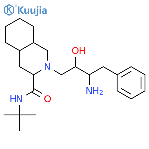 (3S,4aS,8aS)-2-(2R,3S)-3-Amino-2-hydroxy-4-phenylbutyl-N-(1,1-dimethylethyl)decahydro-3-isoquinolinecarboxamide structure