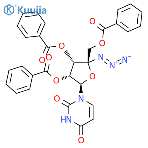 [(2R,3S,4R,5R)-2-Azido-3,4-dibenzoyloxy-5-(2,4-dioxopyrimidin-1-yl)oxolan-2-yl]methyl benzoate structure