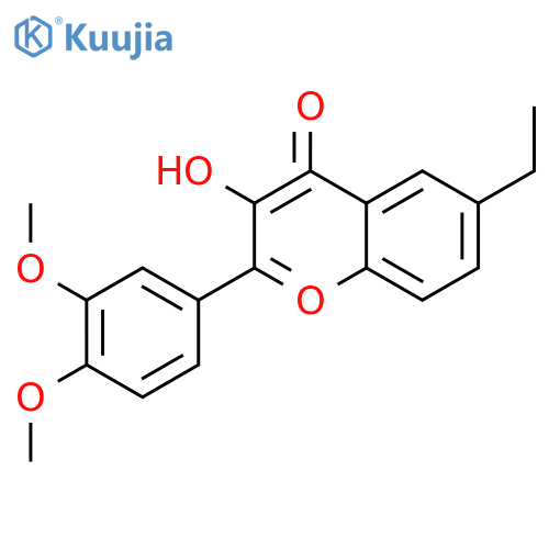 2-(3,4-dimethoxyphenyl)-6-ethyl-3-hydroxychromen-4-one structure