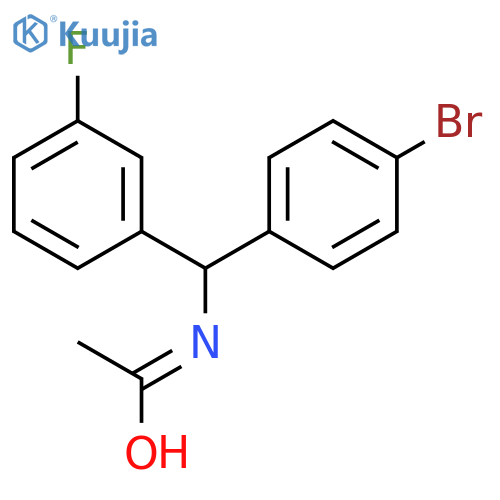 N-[(4-bromophenyl)-(3-fluorophenyl)methyl]acetamide structure