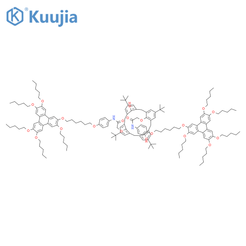 Acetamide, 2,2'-[[5,11,17,23-tetrakis(1,1-dimethylethyl)-26,28-dihydroxypentacyclo[19.3.1.13,7.19,13.115,19]octacosa-1(25),3,5,7(28),9,11,13(27),15,17,19(26),21,23-dodecaene-25,27-diyl]bis(oxy)]bis[N-[4-[[6-[[3,6,7,10,11-pentakis(pentyloxy)-2-triphenylenyl]oxy]hexyl]oxy]phenyl]- structure