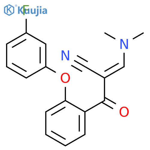 (2E)-3-(dimethylamino)-2-[(E)-2-(3-fluorophenoxy)benzoyl]prop-2-enenitrile structure