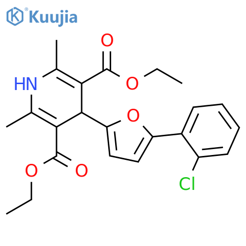 3,5-diethyl 4-5-(2-chlorophenyl)furan-2-yl-2,6-dimethyl-1,4-dihydropyridine-3,5-dicarboxylate structure