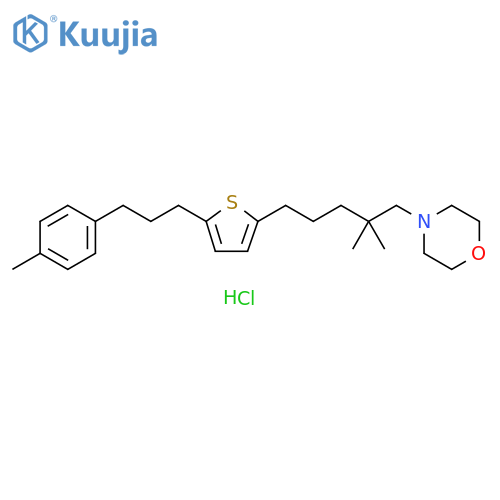 Morpholine,4-[2,2-dimethyl-5-[5-[3-(4-methylphenyl)propyl]-2-thienyl]pentyl]-,hydrochloride structure