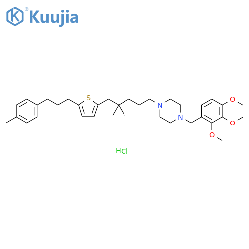 Piperazine,1-[4,4-dimethyl-5-[5-[3-(4-methylphenyl)propyl]-2-thienyl]pentyl]-4-[(2,3,4-trimethoxyphenyl)methyl]-, dihydrochloride structure