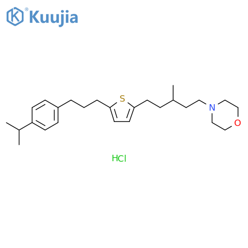 Morpholine,4-[3-methyl-5-[5-[3-[4-(1-methylethyl)phenyl]propyl]-2-thienyl]pentyl]-,hydrochloride structure