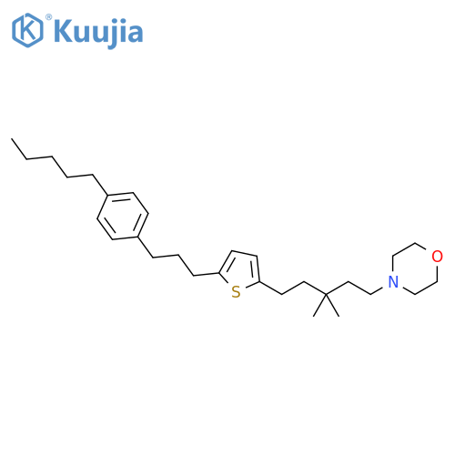 Morpholine,4-[3,3-dimethyl-5-[5-[3-(4-pentylphenyl)propyl]-2-thienyl]pentyl]- structure