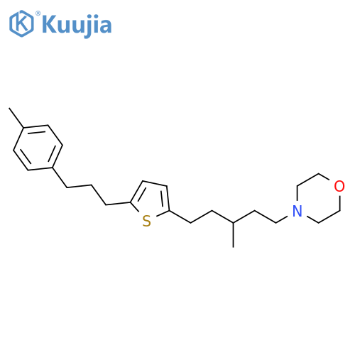 Morpholine, 4-[3-methyl-5-[5-[3-(4-methylphenyl)propyl]-2-thienyl]pentyl]- structure