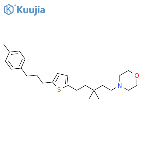 Morpholine,4-[3,3-dimethyl-5-[5-[3-(4-methylphenyl)propyl]-2-thienyl]pentyl]- structure