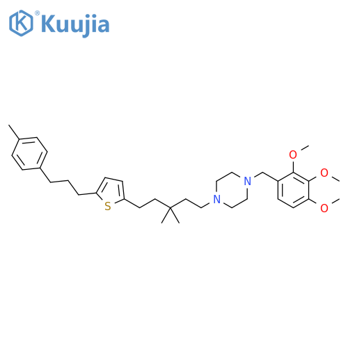 Piperazine,1-[3,3-dimethyl-5-[5-[3-(4-methylphenyl)propyl]-2-thienyl]pentyl]-4-[(2,3,4-trimethoxyphenyl)methyl]- structure