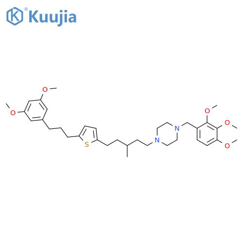 Piperazine,1-[5-[5-[3-(3,5-dimethoxyphenyl)propyl]-2-thienyl]-3-methylpentyl]-4-[(2,3,4-trimethoxyphenyl)methyl]- structure