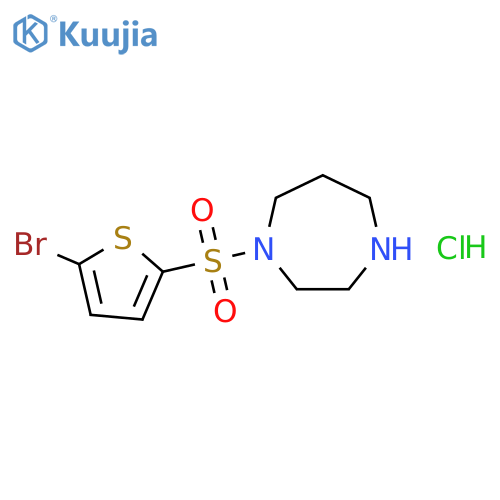 1-[(5-bromo-2-thienyl)sulfonyl]-1,4-diazepane;hydrochloride structure