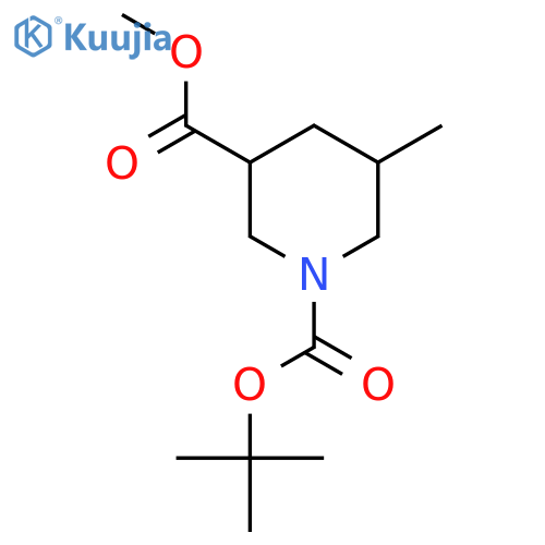O1-tert-butyl O3-methyl 5-methylpiperidine-1,3-dicarboxylate structure