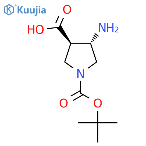 (3R,4S)-4-amino-1-tert-butoxycarbonyl-pyrrolidine-3-carboxylic acid structure