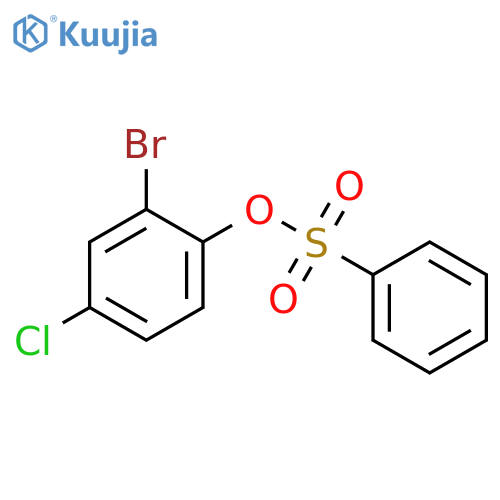 Phenol,2-bromo-4-chloro-, 1-benzenesulfonate structure