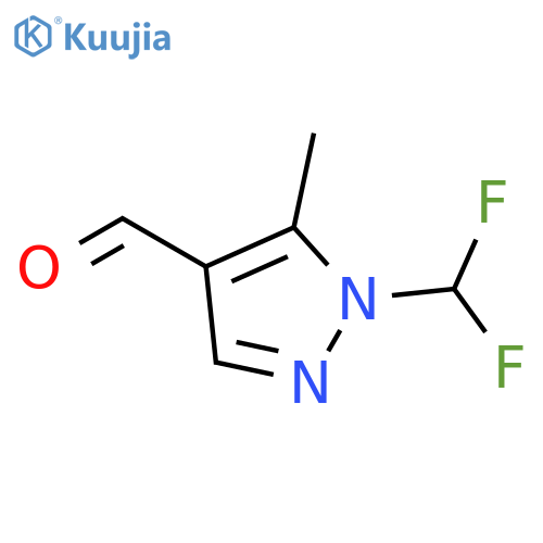 1-(difluoromethyl)-5-methyl-1H-pyrazole-4-carbaldehyde structure
