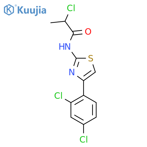 2-Chloro-N-[4-(2,4-dichlorophenyl)-1,3-thiazol-2-yl]propanamide structure