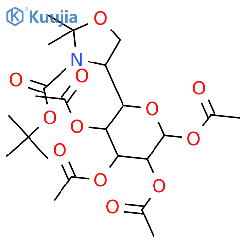 Tert-butyl 2,2-dimethyl-4-(3,4,5,6-tetraacetyloxyoxan-2-yl)-1,3-oxazolidine-3-carboxylate structure