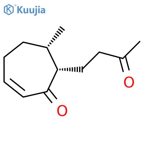 rel-(6R,7R)-6-Methyl-7-(3-oxobutyl)-2-cyclohepten-1-one structure