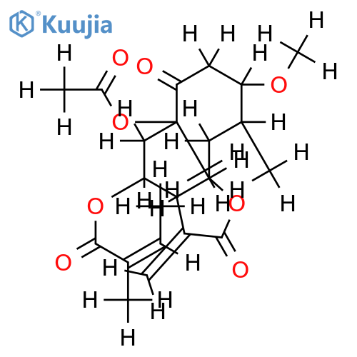 (3R,4R,6R,7S,8S,10R)-1-oxo-3-methoxy-8-angeloyloxy-10-acetoxygermacra-11(13)-en-12,6-olide structure