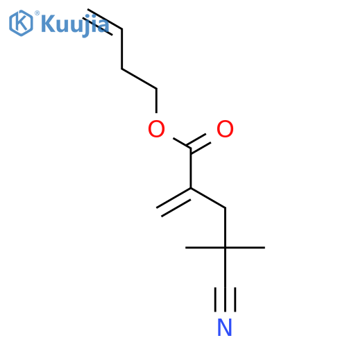 Pentanoic acid, 4-cyano-4-methyl-2-methylene-, 3-buten-1-yl ester structure
