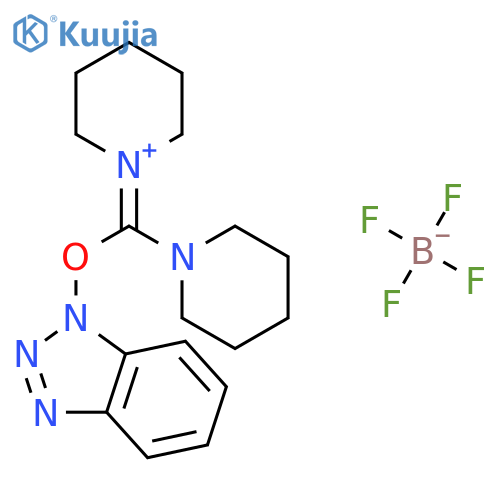 1-(((1H-Benzo[d][1,2,3]triazol-1-yl)oxy)(piperidin-1-yl)methylene)piperidin-1-ium tetrafluoroborate structure