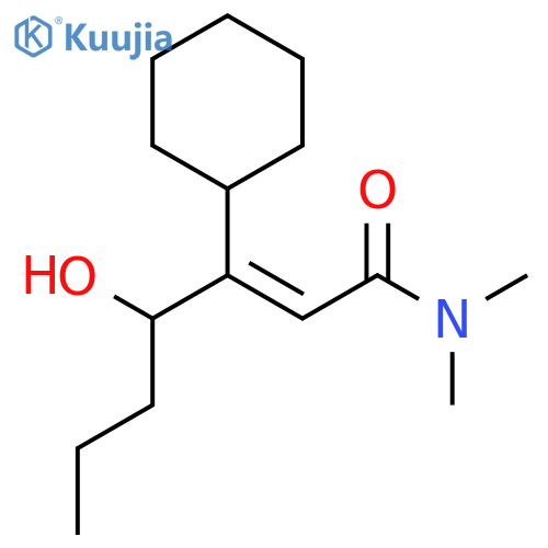 2-Heptenamide, 3-cyclohexyl-4-hydroxy-N,N-dimethyl-, (E)- structure