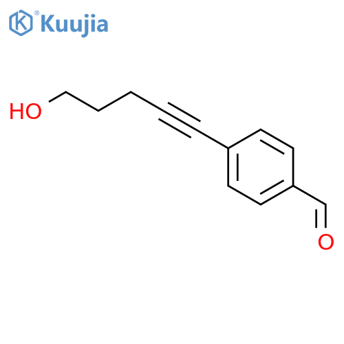 Benzaldehyde, 4-(5-hydroxy-1-pentynyl)- structure