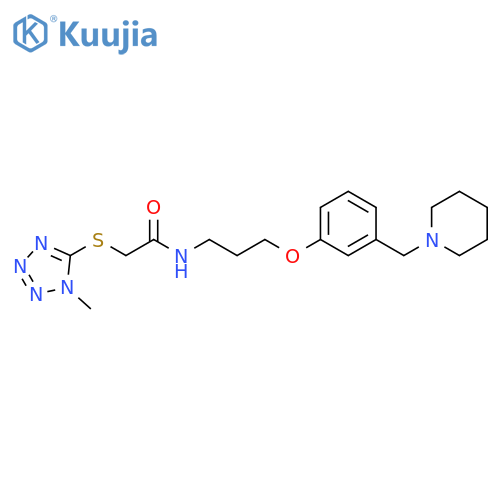 Acetamide,2-[(1-methyl-1H-tetrazol-5-yl)thio]-N-[3-[3-(1-piperidinylmethyl)phenoxy]propyl]- structure