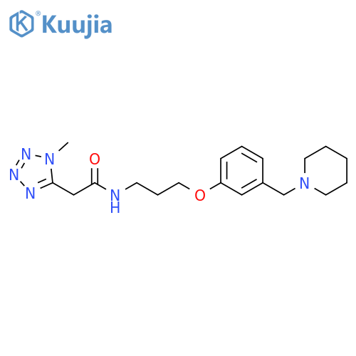 1H-Tetrazole-5-acetamide,1-methyl-N-[3-[3-(1-piperidinylmethyl)phenoxy]propyl]- structure