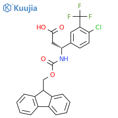 (3R)-3-4-chloro-3-(trifluoromethyl)phenyl-3-({(9H-fluoren-9-yl)methoxycarbonyl}amino)propanoic acid structure