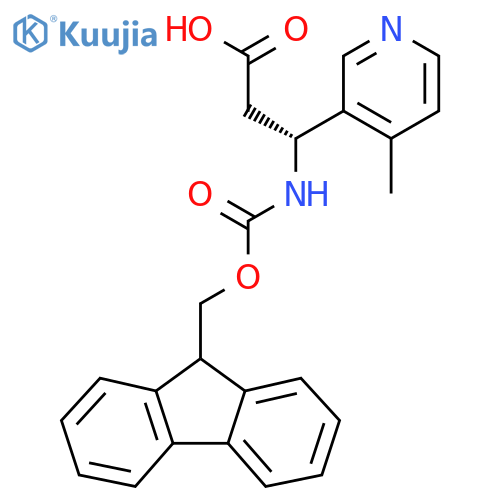 (3R)-3-({(9H-fluoren-9-yl)methoxycarbonyl}amino)-3-(4-methylpyridin-3-yl)propanoic acid structure
