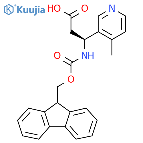 (3S)-3-({(9H-fluoren-9-yl)methoxycarbonyl}amino)-3-(4-methylpyridin-3-yl)propanoic acid structure