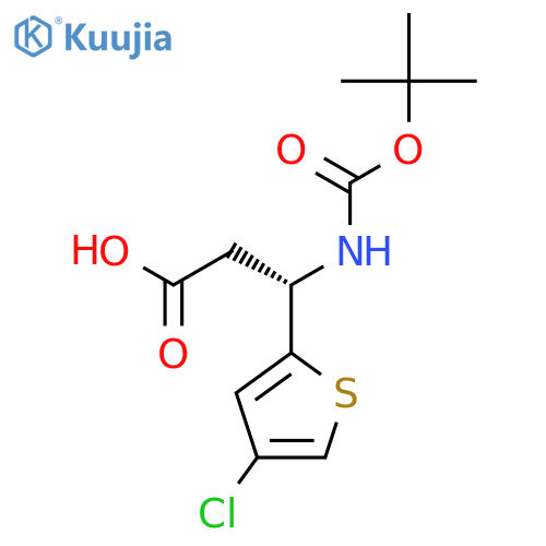 (3S)-3-{(tert-butoxy)carbonylamino}-3-(4-chlorothiophen-2-yl)propanoic acid structure