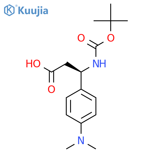 (3R)-3-{(tert-butoxy)carbonylamino}-3-4-(dimethylamino)phenylpropanoic acid structure