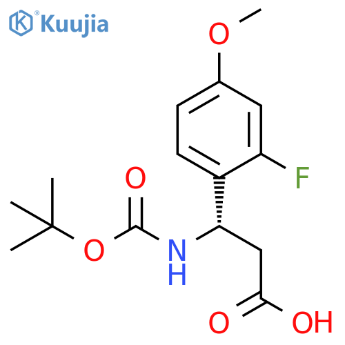 (3S)-3-{(tert-butoxy)carbonylamino}-3-(2-fluoro-4-methoxyphenyl)propanoic acid structure