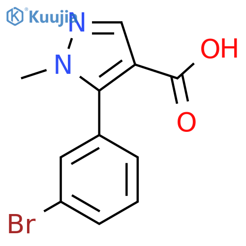 5-(3-bromophenyl)-1-methyl-1H-pyrazole-4-carboxylic acid structure