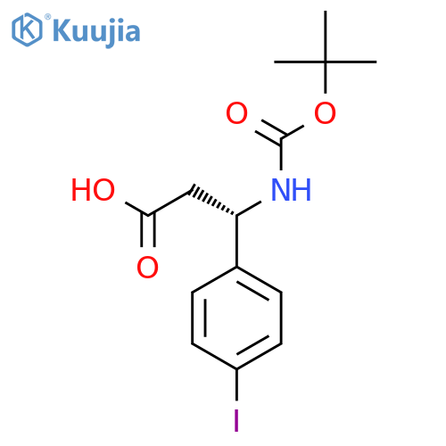 (3S)-3-{(tert-butoxy)carbonylamino}-3-(4-iodophenyl)propanoic acid structure